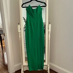 Superdown Strapless Kelly Green Dress